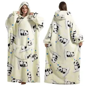 White Adult Size Oversized Wearable Hoodie Blanket