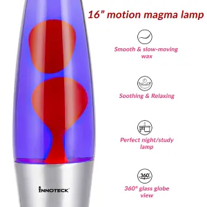 Innoteck 16" Soothing Motion Lava Lamp - Orange Lava, Voilet Liquid.