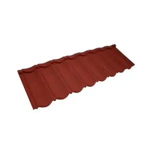 PACK OF 5 (Total 5 Units) - .450mm Thick Traditional Pantile Metal Roof Tile - Red - 370mm (L) x 1330mm (W)