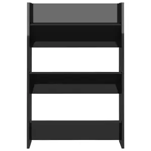 Wall Shoe Cabinet High Gloss Black 60x18x90 cm Engineered Wood