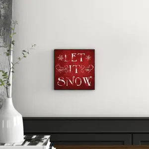 Let It Snow - Single Picture Frame Print Gold Floating Frame / 50.8cm H x 50.8cm W x 3.81cm D