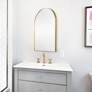 Mcfarren Metal Flat Wall Mirror Satin Brass