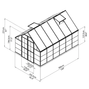 Palram Balance Silver 8x12 Greenhouse