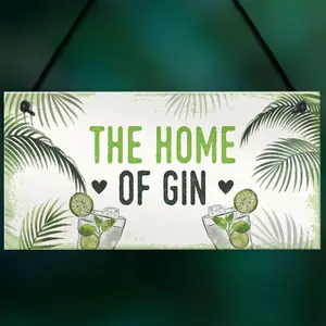 Red Ocean Gin Sign Funny Gin Gift Home Bar Sign For Garden Summer House Gifts