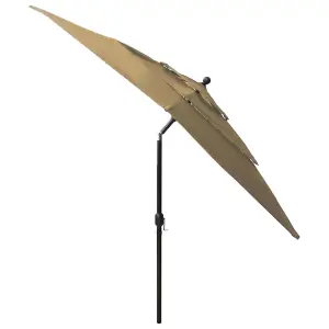 Berkfield 3-Tier Parasol with Aluminium Pole Taupe 2.5x2.5 m