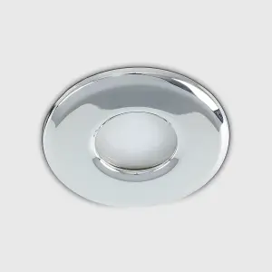 ValueLights Downlight IP65 Chrome Ceiling Light Fitting 6 Pack With Warm White Bulbs