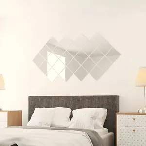 Berkfield 24 pcs Mirror Tiles Square Glass