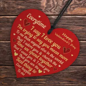 Red Ocean I Love You Gift For Valentines Day Wood Heart Valentines Gift Boyfriend Husband Wife Girlfriend