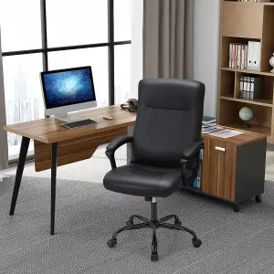 Costway Upholstered Executive Office Chair Ergonomic Computer Desk Chair Swivel Task Chair