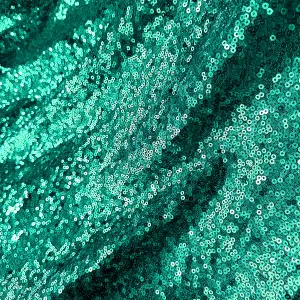 Neel Blue 90 Inch Round Sequin Tablecloth, Emerald Green