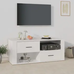 Berkfield TV Cabinet White 100x35x40 cm Engineered Wood