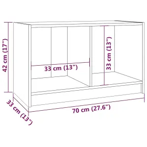 vidaXL TV Cabinet Black 70x33x42 cm Solid Pinewood