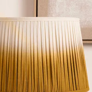 20cm Yellow Mustard Ombre Soft Pleated Tapered Lampshade