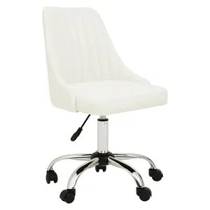 Interiors by Premier Brent Off-White Leather Effect Home Office Chair