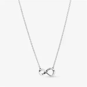 Pandora Sparkling Infinity Collier Necklace - Silicone / Sterling Silver / Cubic Zirconia - Sz. 50 cm