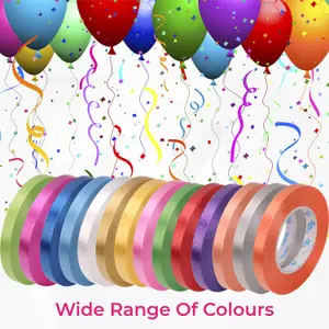 10 Metres Shiny Metallic Balloon Ribbon String Roll Crimped Curling Ribbon, Rose Gold