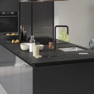 GoodHome Stevia Gloss anthracite Slab Highline Cabinet door (W)150mm (H)715mm (T)18mm