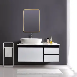 Brushed Brass 700mm x 500mm Plain Frame Mirror (13627)