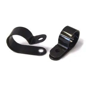 25 x Black Nylon 1.1/8'' P Clips for Conduit, Cable, Tubing & Sleeving