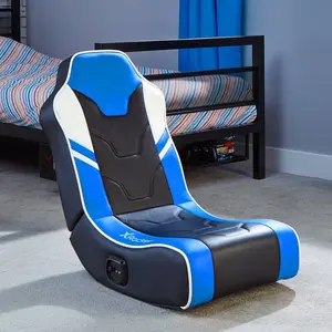 X Rocker Ergonomic Faux Leather Rocker Game Chair with Built-in Speakers Blue/Grey