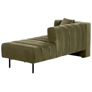 Left Hand Velvet Chaise Lounge Green LANNILS