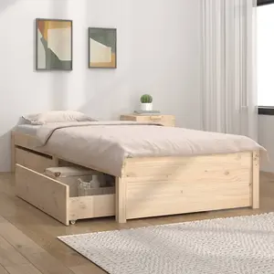 Berkfield Bed Frame with Drawers 90x190 cm 3FT Single