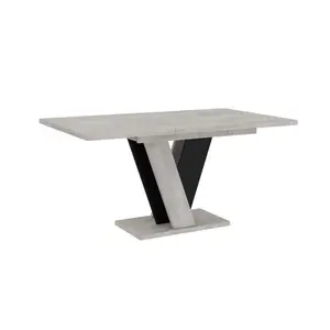 Extendable Dining Table Ameila Light Grey/Black