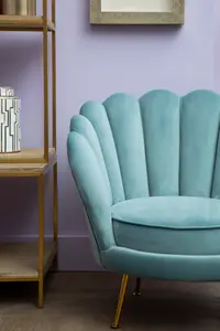 Interiors by Premier Ovala Blue Scalloped Chair