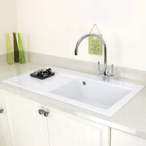 Astini Rumba Brushed Steel Twin Lever Kitchen Sink Mixer Tap