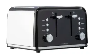 Daewoo Black Kensington Matching Toaster and Kettle Set 1.7 Litre Rapid Boil 4 Slice Retro SDA2447GE Combo Stainless Steel