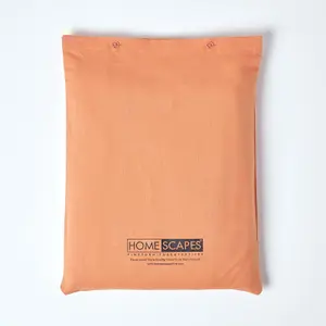 Homescapes Burnt Orange Linen Duvet Cover Set, Super King