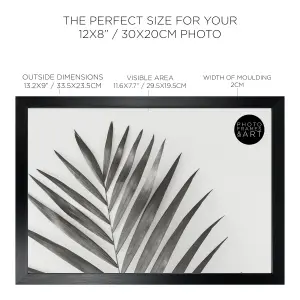 PF&A Oxford Black 12x8" Picture Frame With Glass