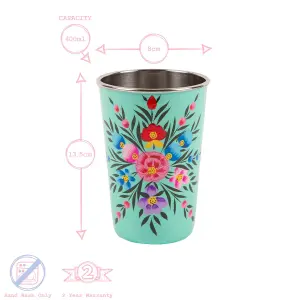 BillyCan - Picnic Tumblers - 400ml  - Mint Pansy  - Pack of 6