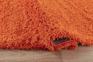 Modern Extra Large Small Soft 5cm Shaggy Non Slip Bedroom Living Room Carpet Runner Area Rug - Orange 60 x 110 cm