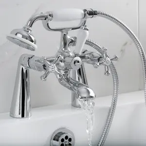 Bristan Corinth Chrome effect Deck-mounted 2 Tap Hole Shower mixer Tap