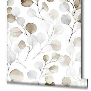 Galerie Flora Silver Eucalyptus Trailing Leaf Wallpaper