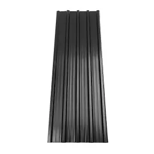 115cm L Set of 12 Steel Corrugated Panels in Black