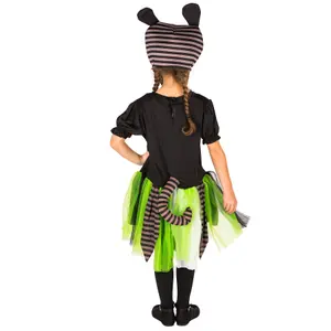 Zombie skeleton costume for girls - black 140 (10-12y)