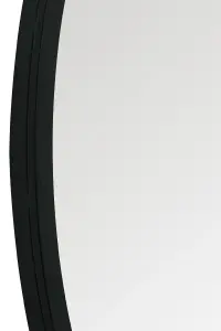 MirrorOutlet The Circulus Black Framed Flat Bottom Circular Wall Mirror 105CM X 100CM