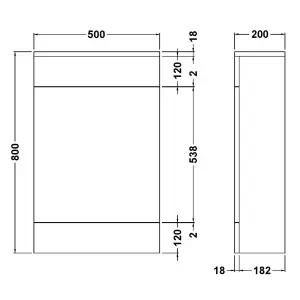 Bubly Bathrooms™ 500mm WC Unit & Side-Entry Concealed Cistern -  Matt Black Dual Flush Plate