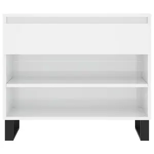 Berkfield Shoe Cabinet High Gloss White 70x36x60 cm Engineered Wood