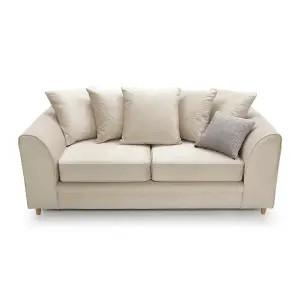 Chicago Velvet 3 Seater Sofa in Cream