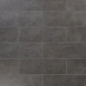 Konkrete Anthracite Matt Konkrete Concrete effect Ceramic Indoor Wall tile, Pack of 8, (L)600mm (W)200mm