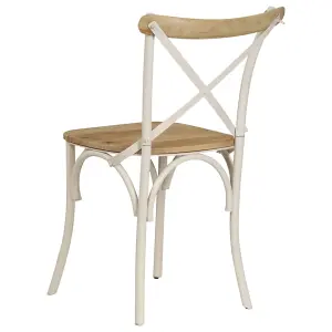 Berkfield Cross Chairs 6 pcs White Solid Mango Wood