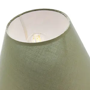 12 Olive Green Cotton Coolie Lampshade Suitable for Table Lamp or Pendant