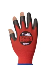 Traffi TG1220 Cut A  Nylon PU 3 Digit Glove Pack of 10 Size 10