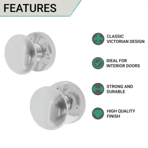 EAI - Mortice Door Knob Set Victorian Polished Chrome