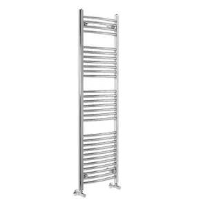 Rinse Curved Bathroom Heated Towel Rail Warmer Radiator Central Heating Chrome - 1500x450mm