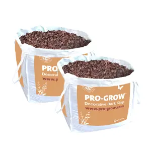 Pro-Grow 1460L Decorative Bark Chip - 2x730L Bulk Bags: High quality mixed bark for pathways, beds, borders, mulching & decoration