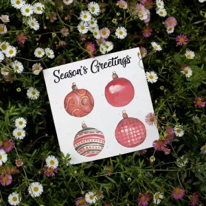 Easy Eco Wildflower Christmas Bauble Cards - Eco-friendly and Plantable - Pack of 10